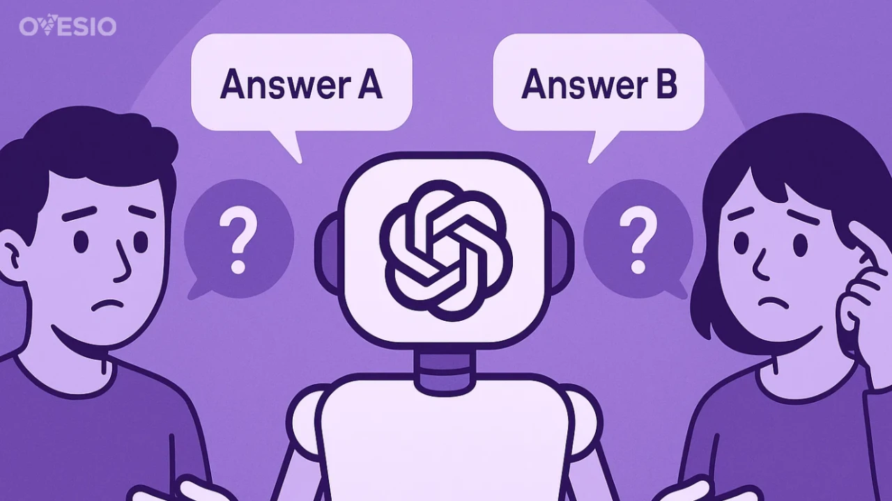 image of ai robot giving different answers to different people, ai reliable or not?