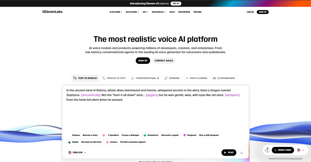 AI text-to-seepch app EleventLabs