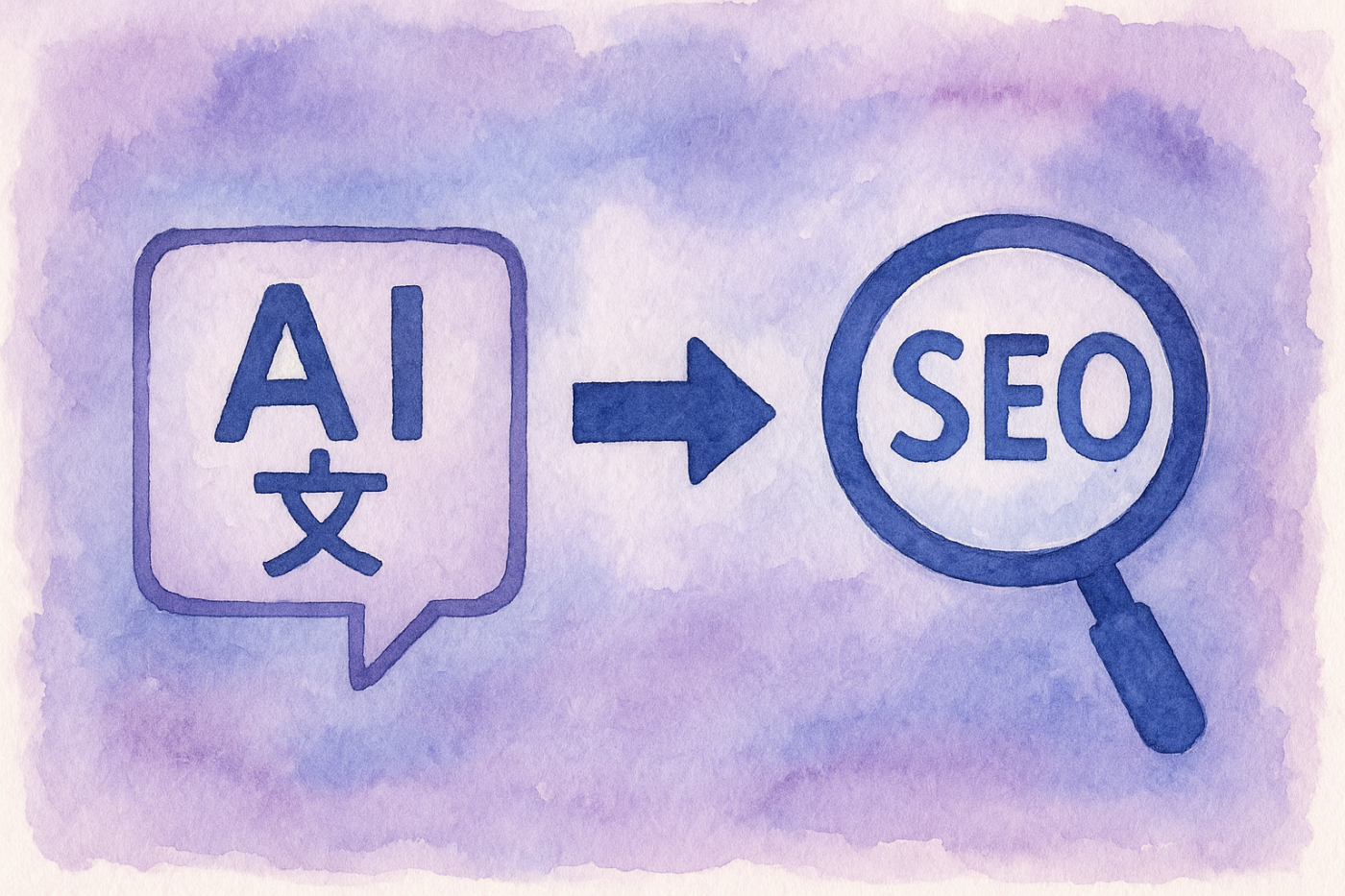 AI translation SEO illustration