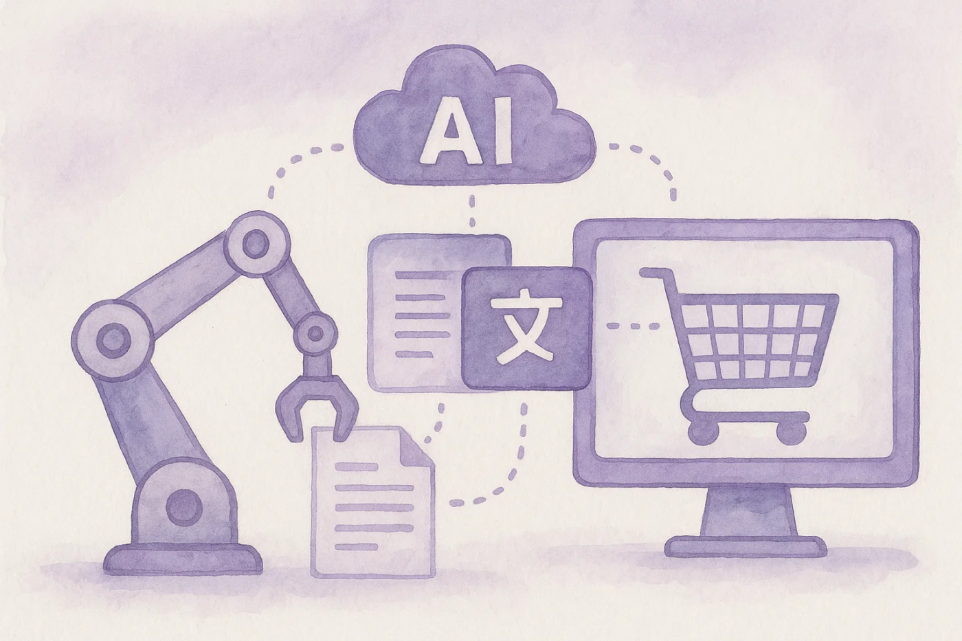 ai translation automation in ecommerce illustration