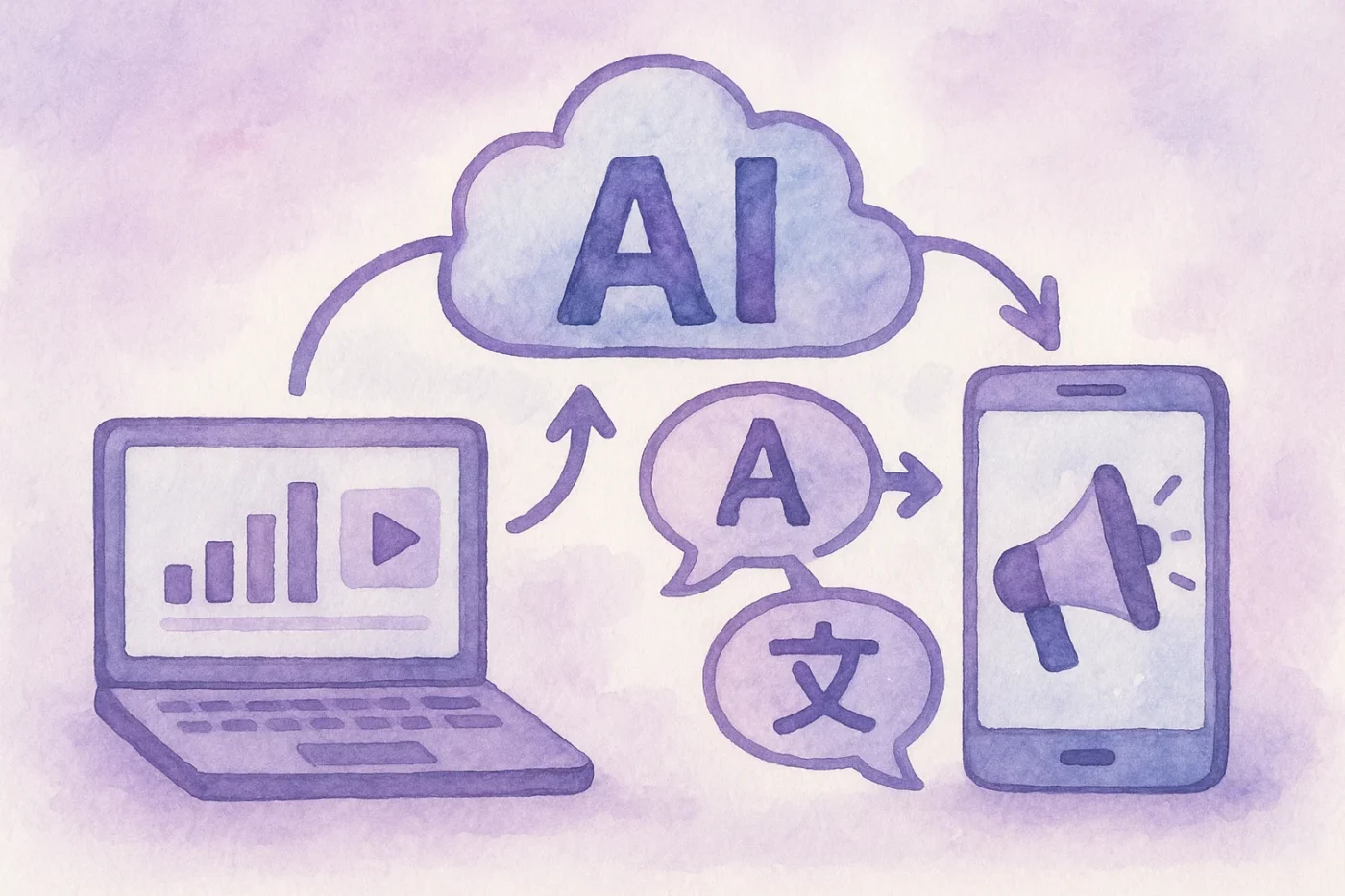 ai translation used in marketing illustration
