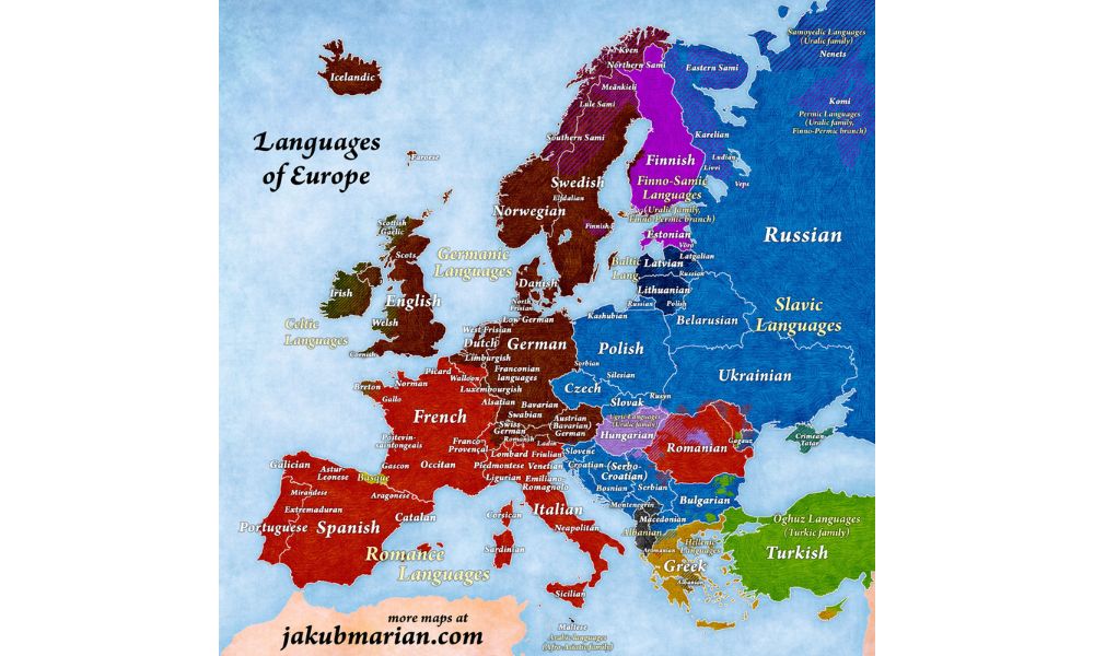 map of european languages to illustrate the need for a Google Translate alternative