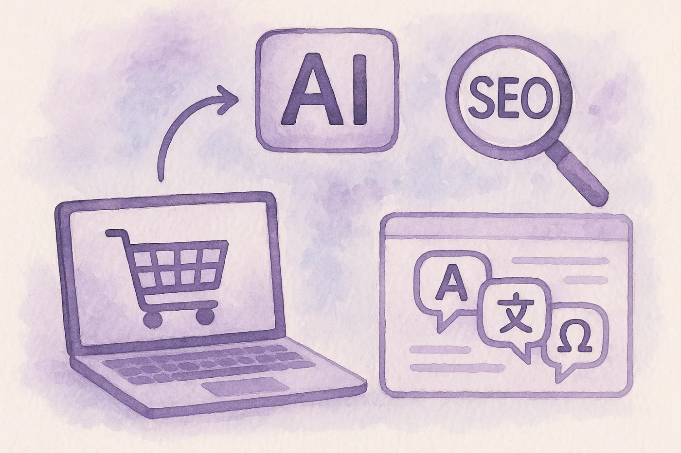 multilingual ai content for seo illustration