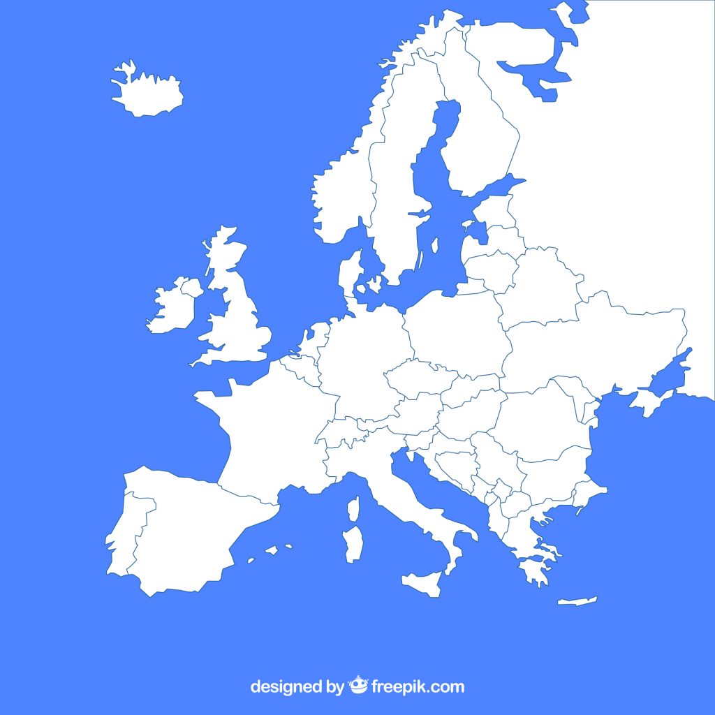 Map of Europe to illustrate the importance of multilingual SEO