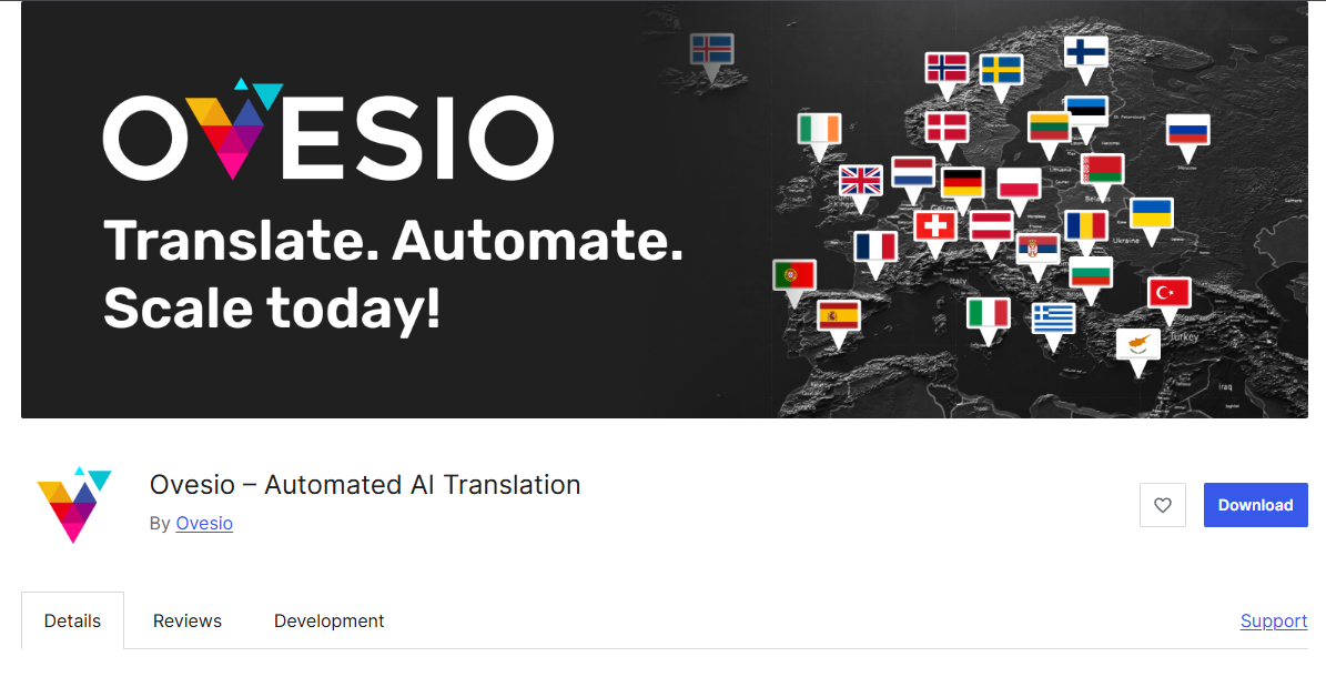 Ovesio AI Translation WordPress Plugin