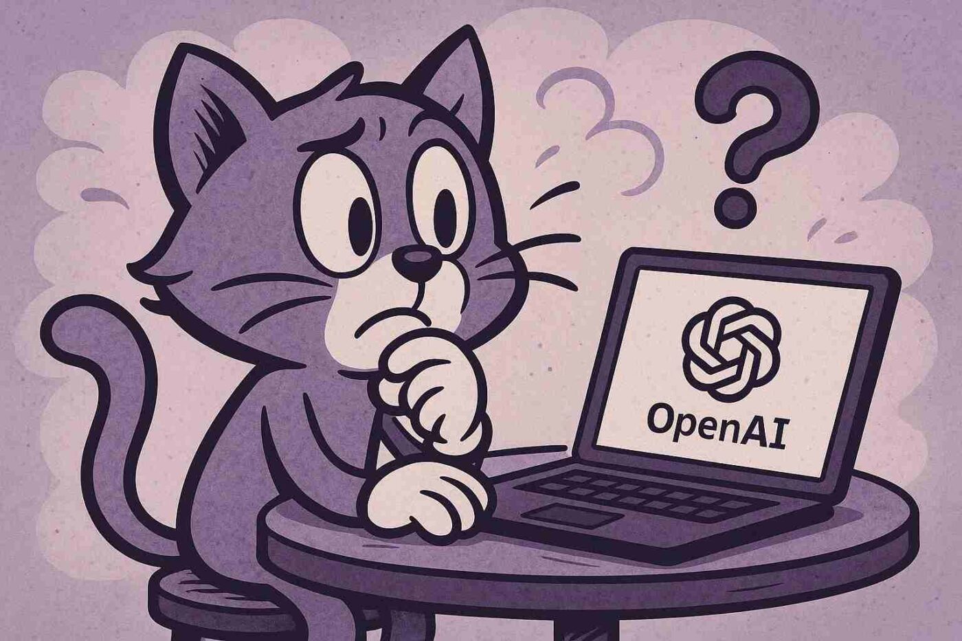 Illustration of a cat asking "is ChatGPT good at translation"