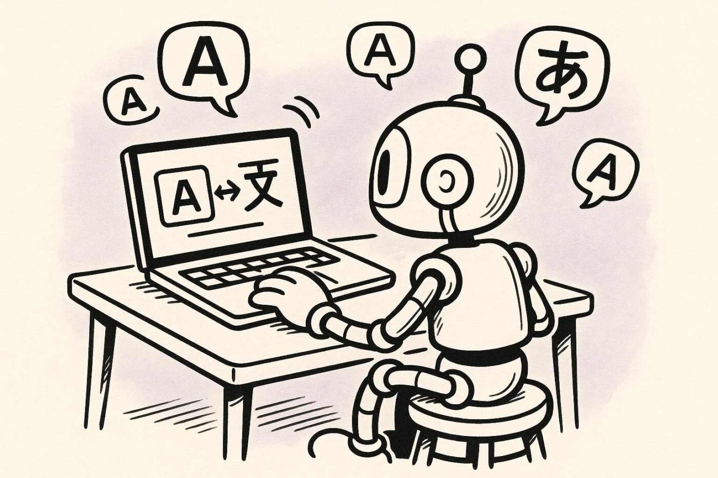 illustration on a robot ai for translation