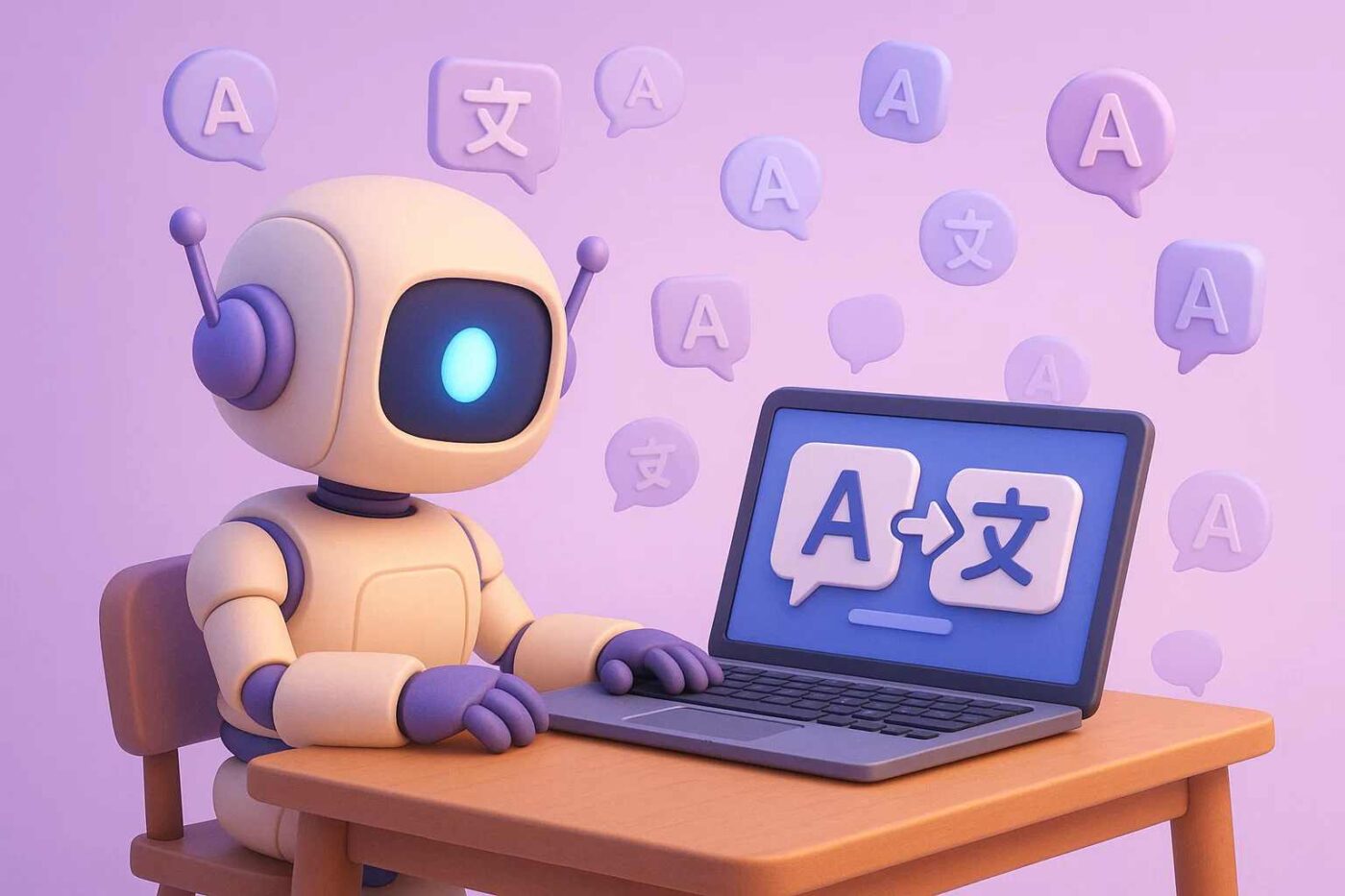 Illustration of an AI robot representing the best free ai translator
